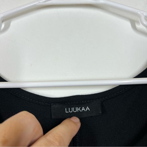 LUUKAA Long Sleeve Mesh Jersey Knit Lagenlook Dress Size 4 - Picture 10 of 11